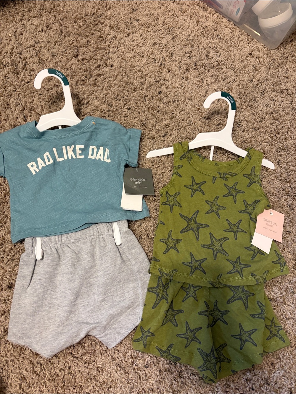 Grayson Mini NWT Lot of 2 Baby Boy Outfits - 0-3M
